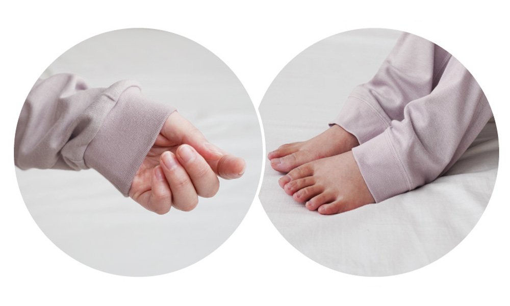 手足首まであたたかい少しゆとりを持たせた長めの設計