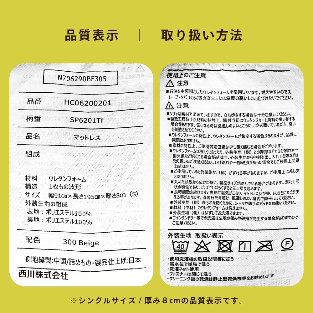 西川 安眠工房 健康敷きふとん 商品詳細