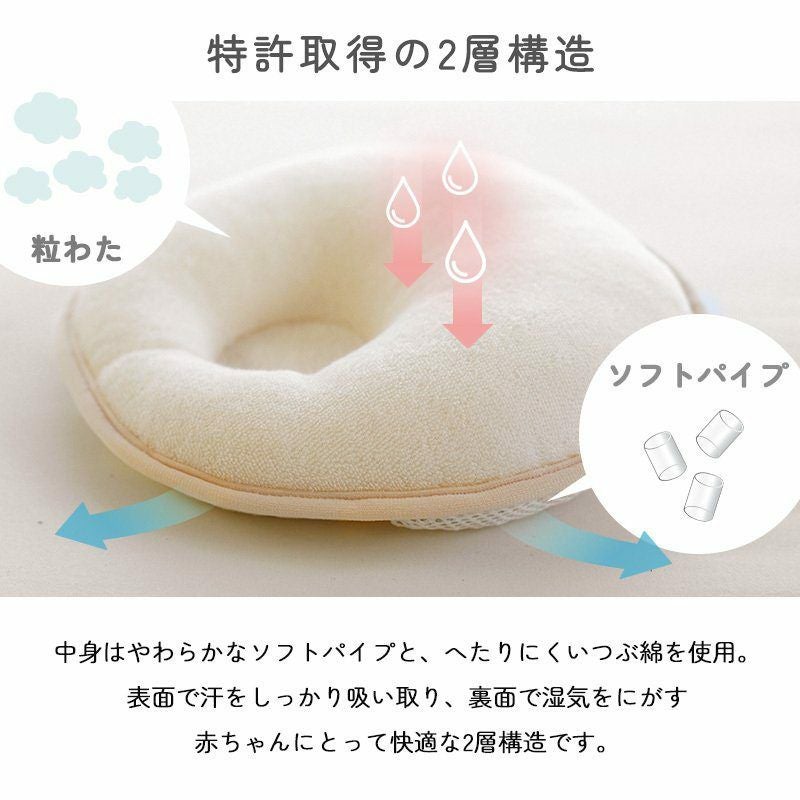ベビー 枕 約21×21cm 「医師がすすめるドーナツ枕」 円型 日本製 西川