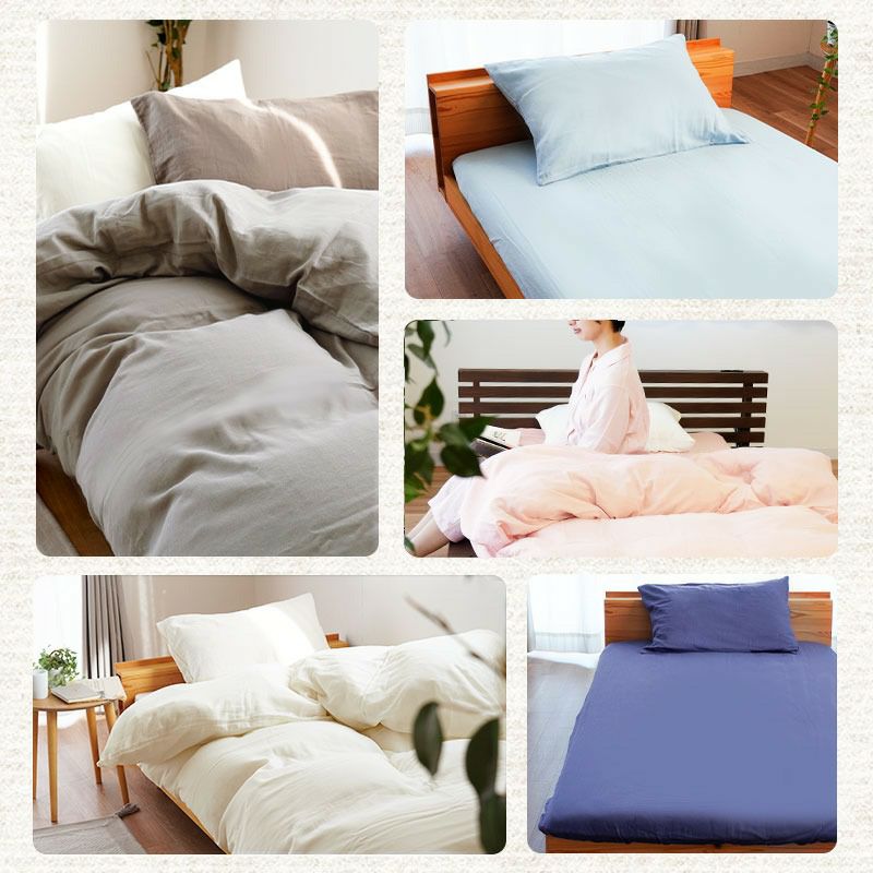 ととのゑ 和晒 2重ガーゼ ワンタッチシーツ ダブルロング 140×200cm