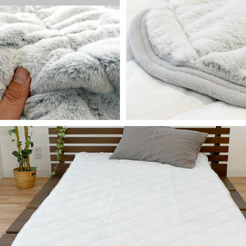 西川 MOFU-MOFU ラビットファー調 敷きパッド ダブル 140×205cm | ね