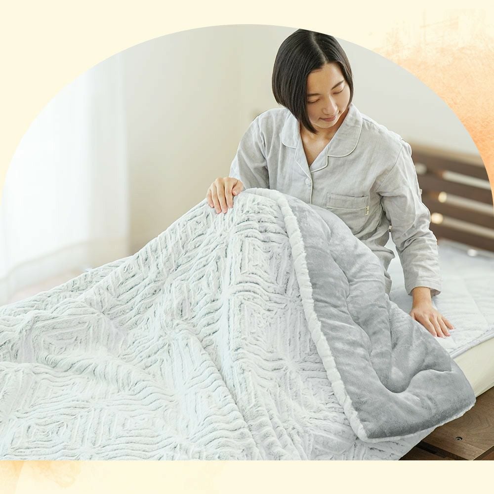 完売】西川 MOFU-MOFU ラビットファー 2枚合わせ 毛布 シングル 140