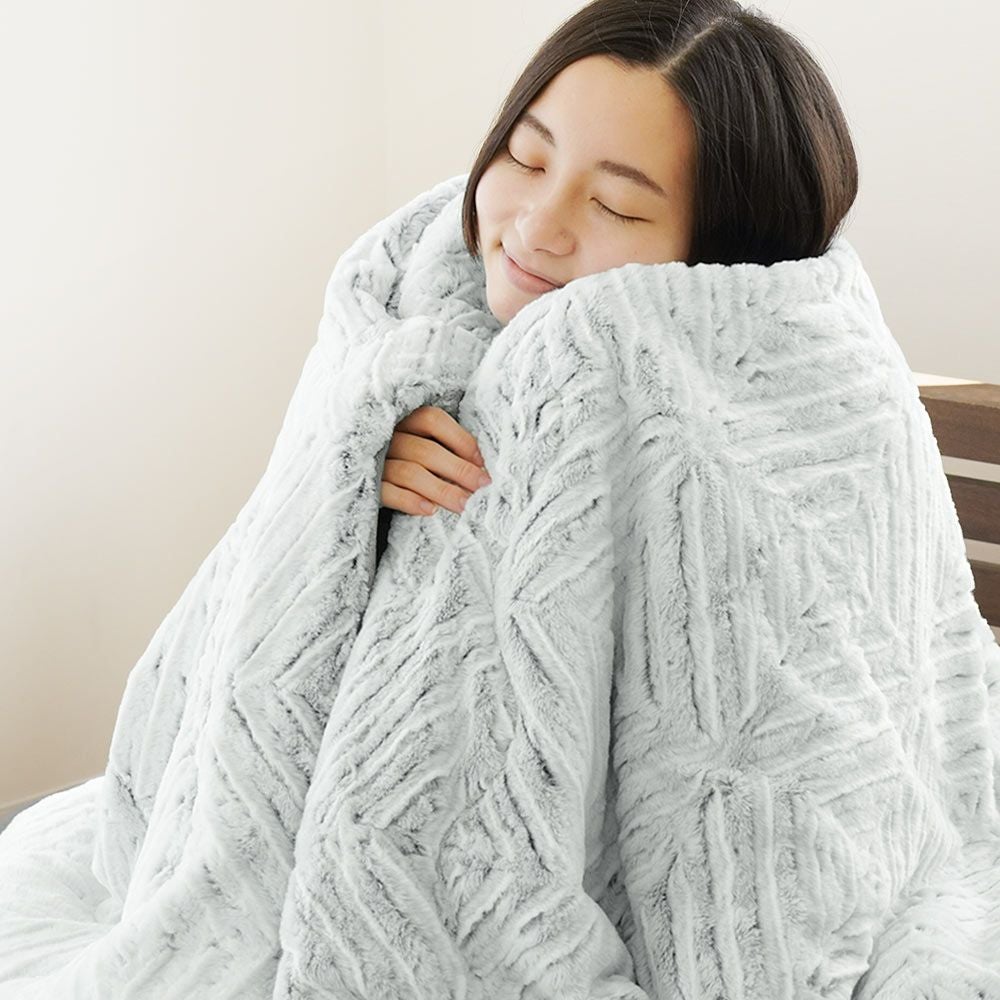完売】西川 MOFU-MOFU ラビットファー 2枚合わせ 毛布 シングル 140