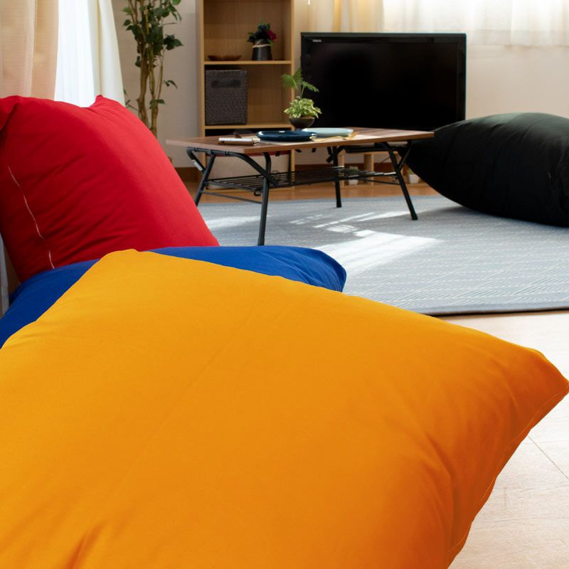 洗える ジャンボクッション 90×90cm「XXLサイズ」スクエア 綿100