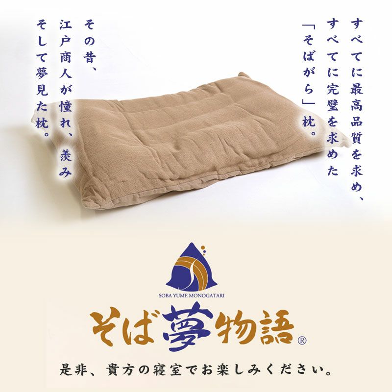 洗える そばがら枕 「そば夢物語」 防虫 かため カバー付 日本製 約63
