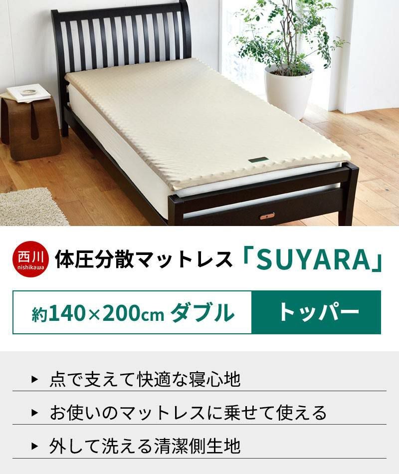 西川 SUYARA オーバーレイマットレス ダブル 140×200cm 厚み3.5cm | ね