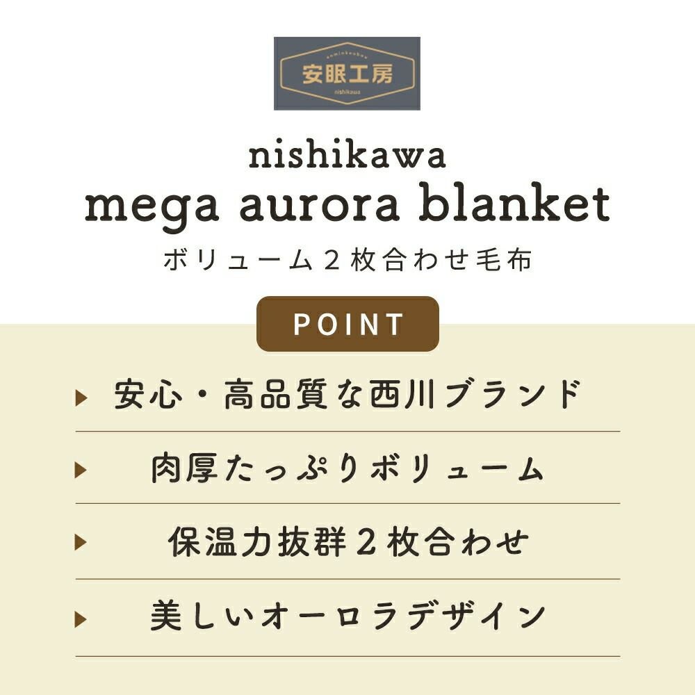 毛布 特大の200x230cm ボリュームMAX 重さ5.7kg 肉厚MAX 西川（nishikawa） 毛布 暖かい シングル 2枚合わせ あったか