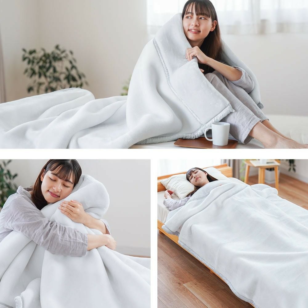 西川 しっかり厚手の毛布 ダブル 重い 肉厚 メガオーロラ | ねごこち