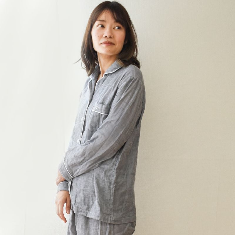 快眠ラボ 雲ごこち 3重ガーゼ パジャマ レディース M L LL | ねごこち