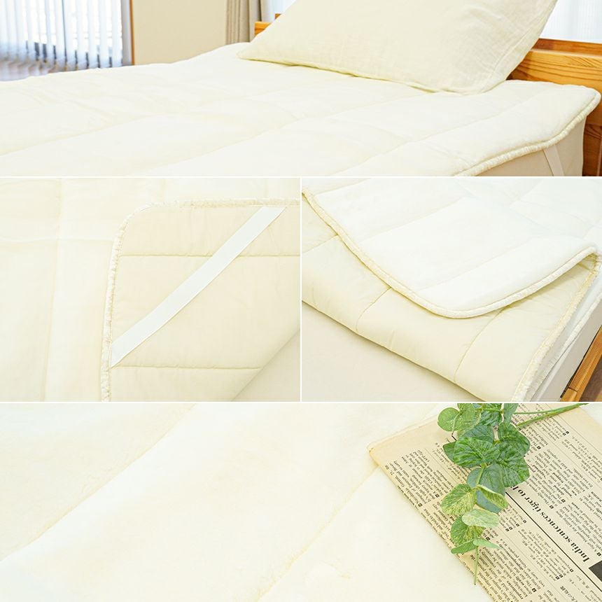 西川 プレミアム ホワイト毛布 敷きパッド ダブル 140×205cm | ね