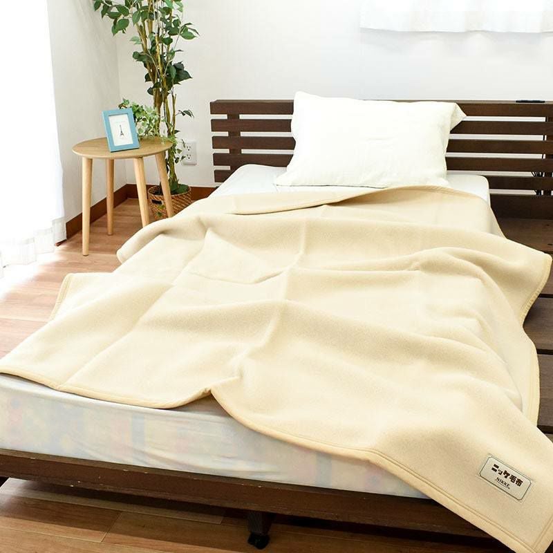 完売】ニッケ ウール毛布 シングル 140×200cm 天然繊維 獣毛 羊毛
