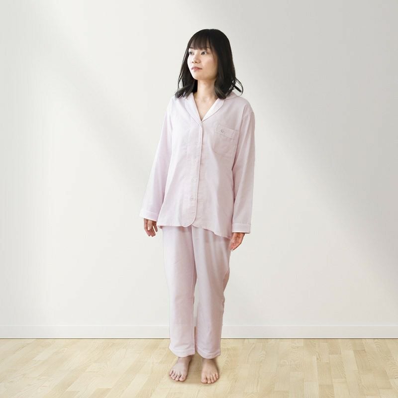 快眠ラボ シルク入り 2重ガーゼ パジャマ レディース M/L/LL | ね