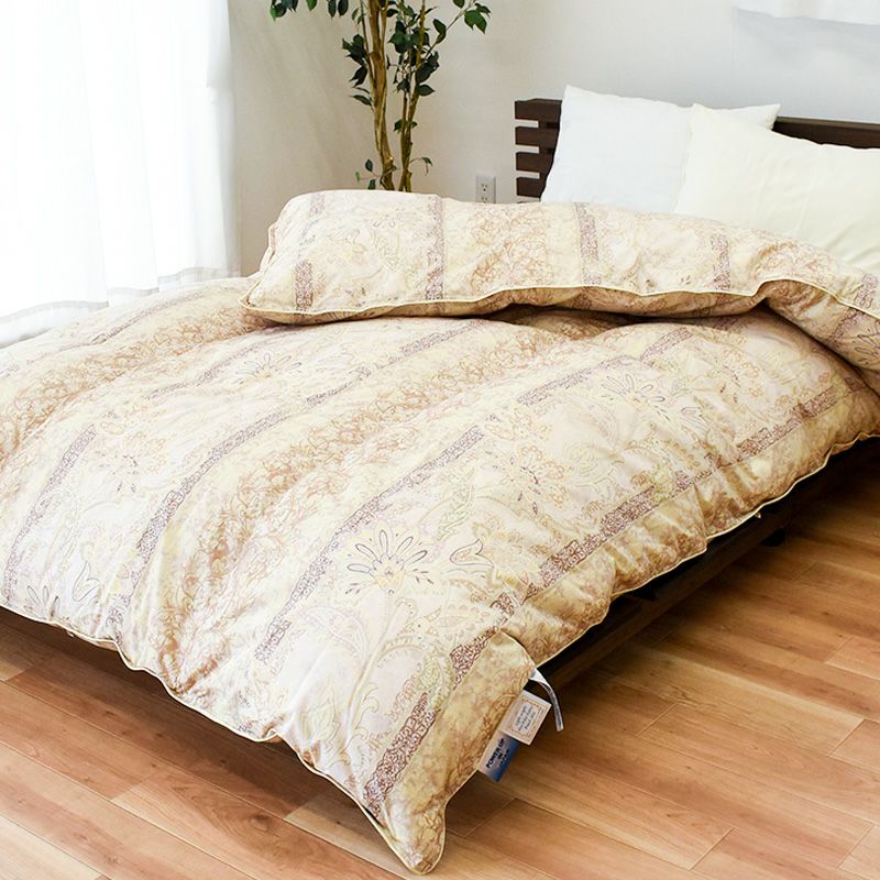 ポーランド産 ダウン93% 羽毛布団 二層キルト 威風堂々 シングル 150