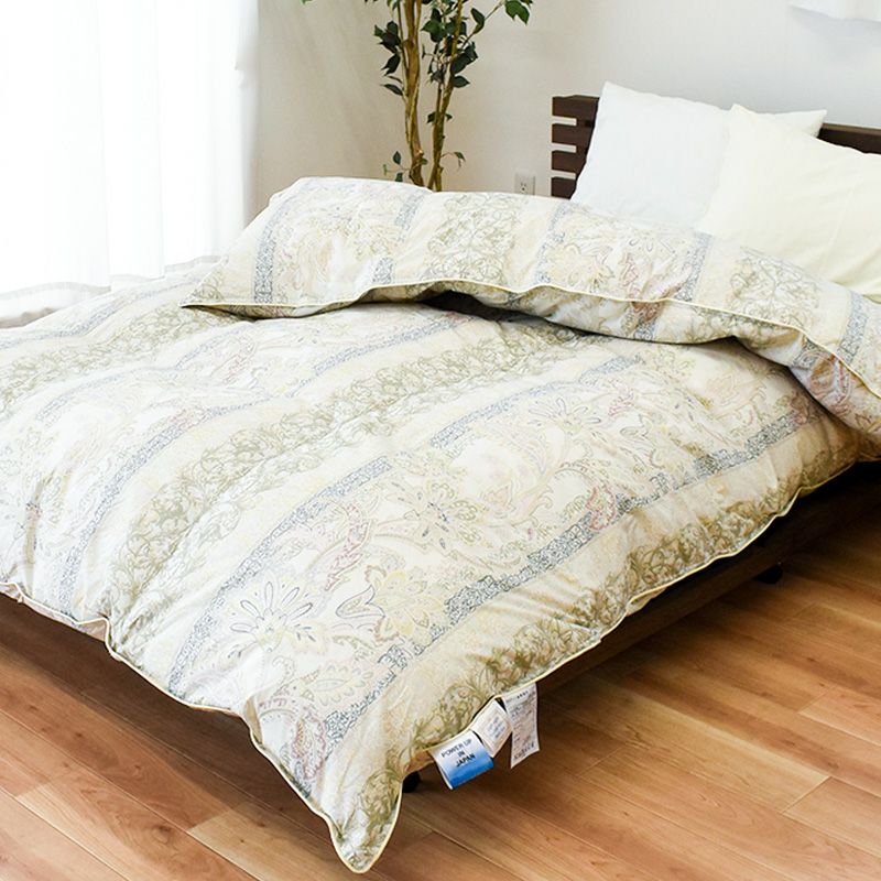 ポーランド産 ダウン93% 羽毛布団 二層キルト 威風堂々 シングル 150