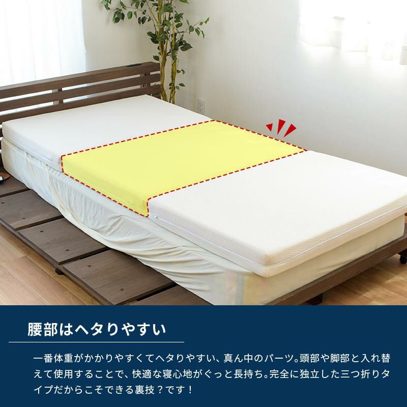 西川 ネオステージ 三つ折り マットレス 折りたたみ ダブル 140×195cm