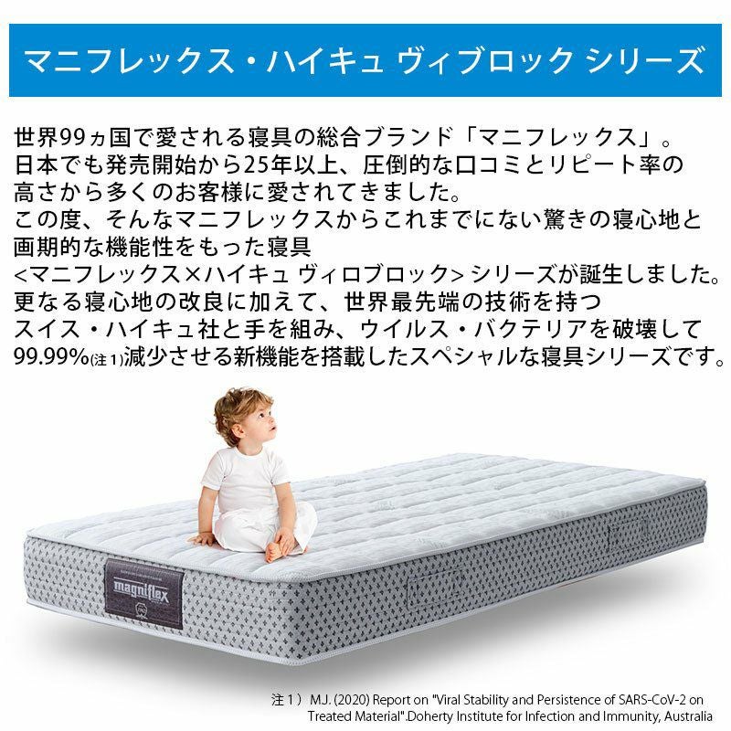 マニフレックス ハイキュ ヴィロブロック トッパー VIROBLOCK ダブル