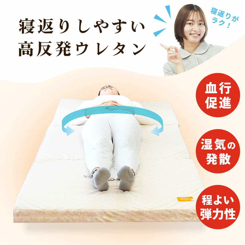 西川 安眠工房 点で支える 健康敷きふとん 一層タイプ 三つ折り