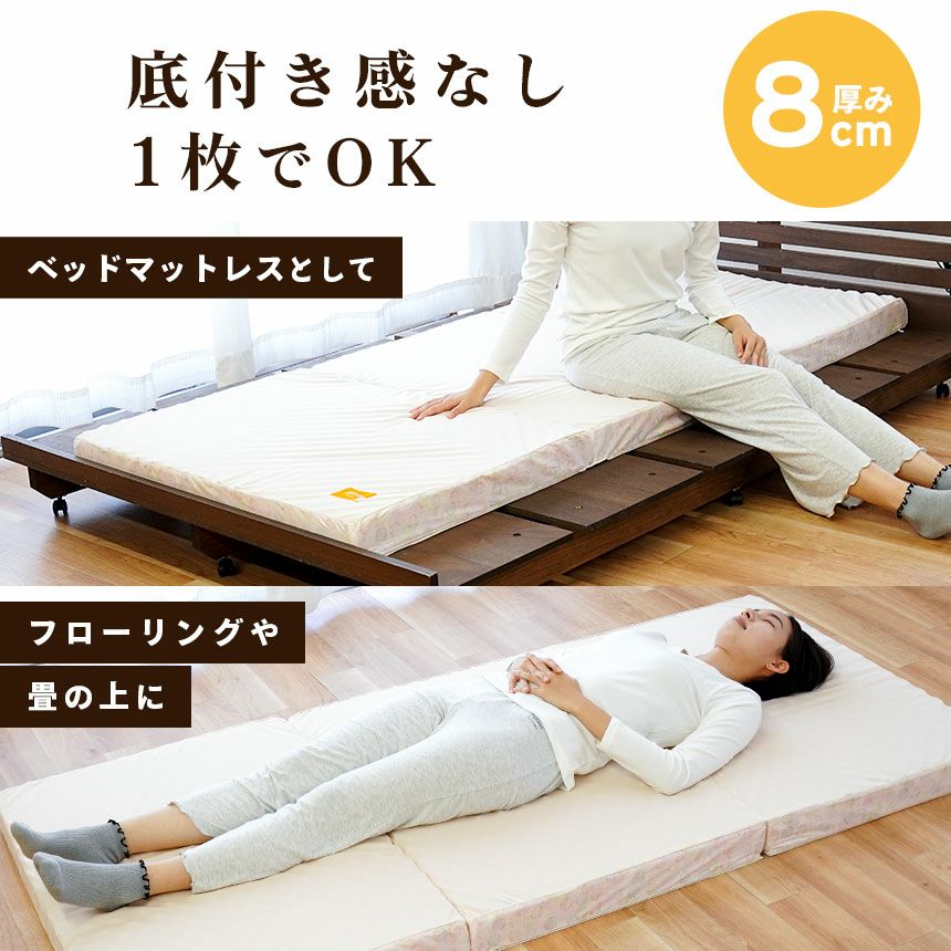 西川 健康敷きふとん シングル 80mm 三つ折り 西川 安眠工房 点で支える 健康敷きふとん 一層タイプ 三つ折り