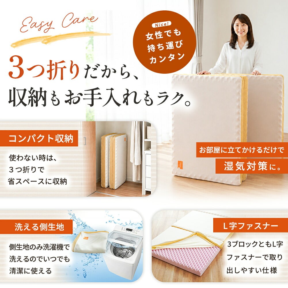 西川 点で支える健康敷きふとん 三つ折り 高反発マットレス | こだわり