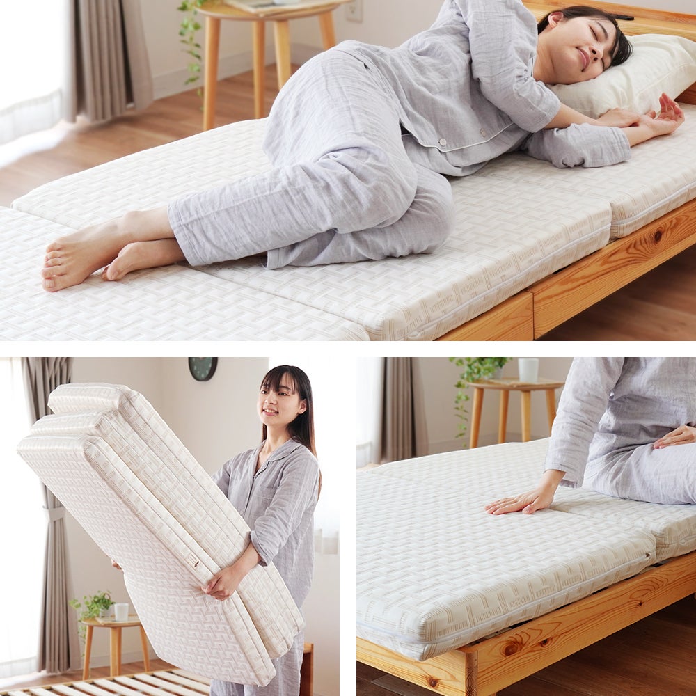 西川 Afit（アフィット） セミダブル 三つ折り マットレス 折りたたみ