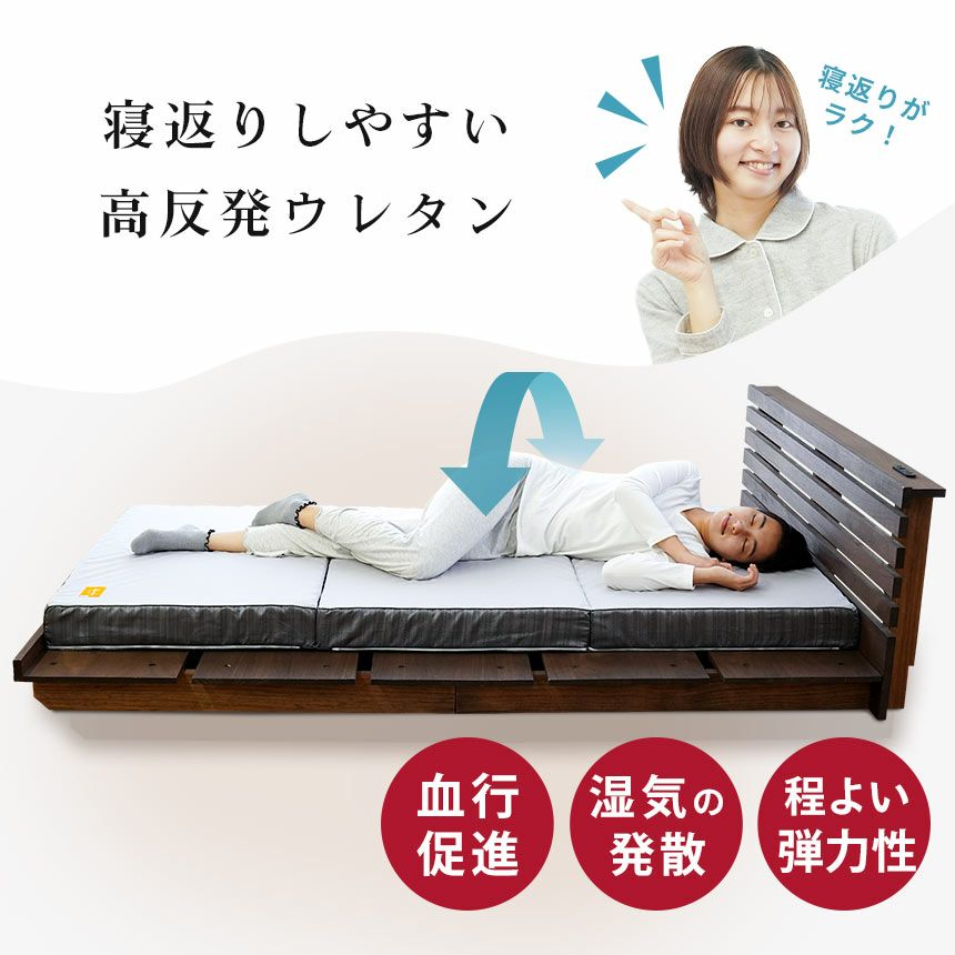 西川 安眠工房 点で支える 健康敷きふとん 二層タイプ 三つ折り