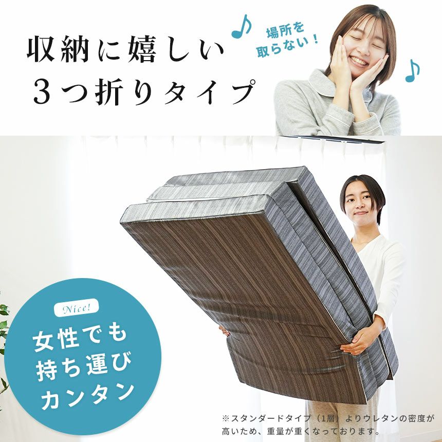 西川 安眠工房 点で支える 健康敷きふとん 二層タイプ 三つ折り