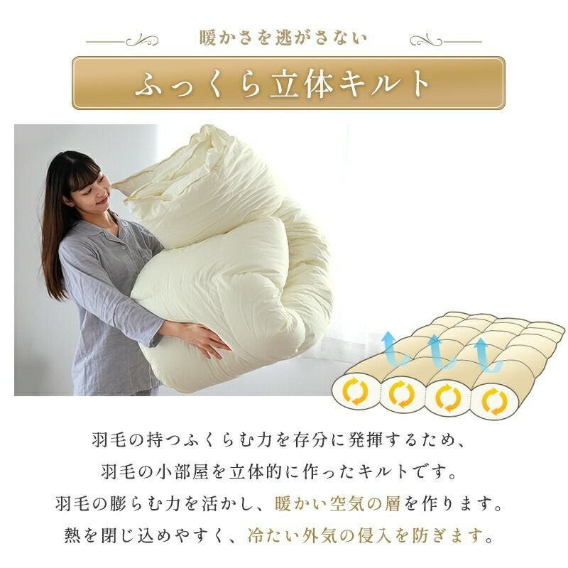 羽毛布団 マザーグース ダウン95% 440dp ポーランド産 キング ANIMEX