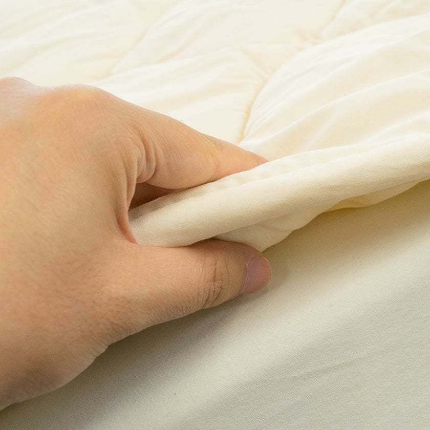 ベッドパッド シングル 100×200cm ウール100％ 綿100％生地 洗える