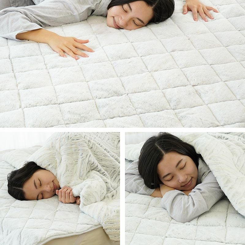 西川 MOFU-MOFU ラビットファー調 敷きパッド シングル 100×205cm | ね