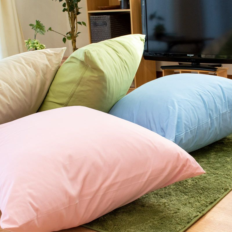 洗える ジャンボクッション 70×70cm「XLサイズ」スクエア 綿100