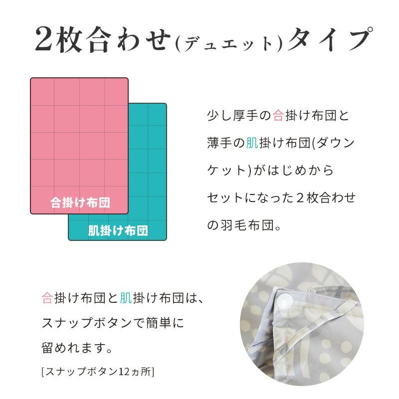 販売終了】西川 2枚合わせ 羽毛布団 ダウン90% シングルロング 150