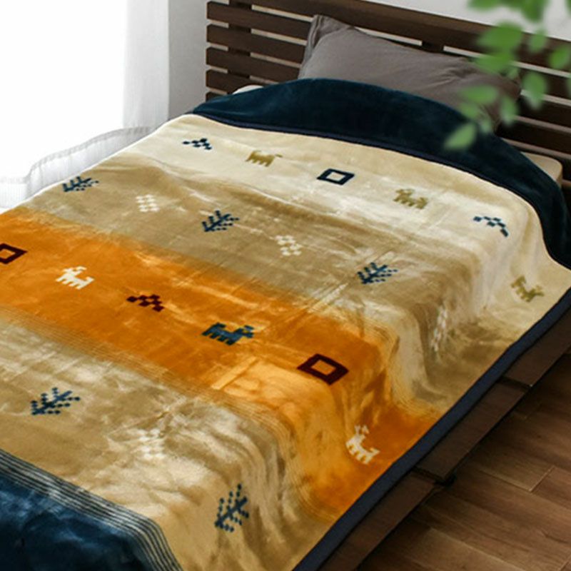 ロマンス小杉 アクリル 毛布 シングル 140×200cm ゴート ギャベ柄 | ね