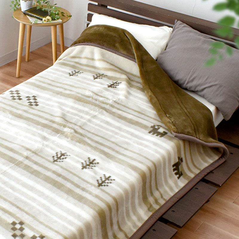 ロマンス小杉 アクリル 毛布 シングル 140×200cm ゴート ギャベ柄 | ね