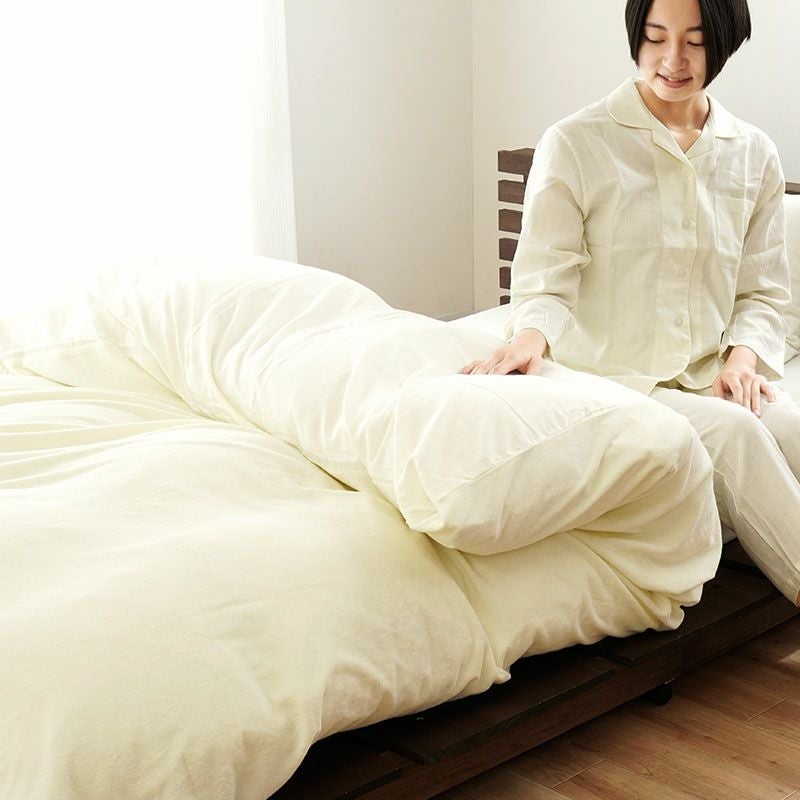 ととのゑ 和晒 2重ガーゼ 片面パイル 掛け布団カバー ダブルロング 190