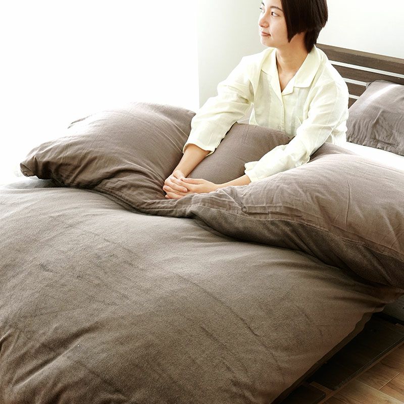 ととのゑ 和晒 2重ガーゼ 片面パイル 掛け布団カバー ダブルロング 190