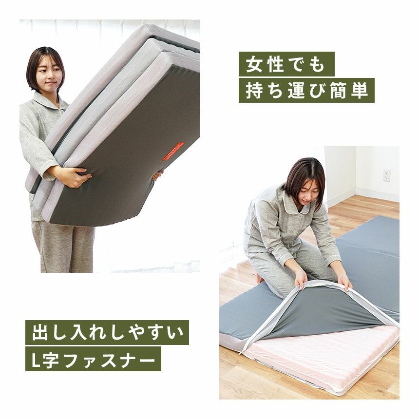 西川 三つ折りタイプ 高反発 WAVE マットレス シングル | ねごこち本舗