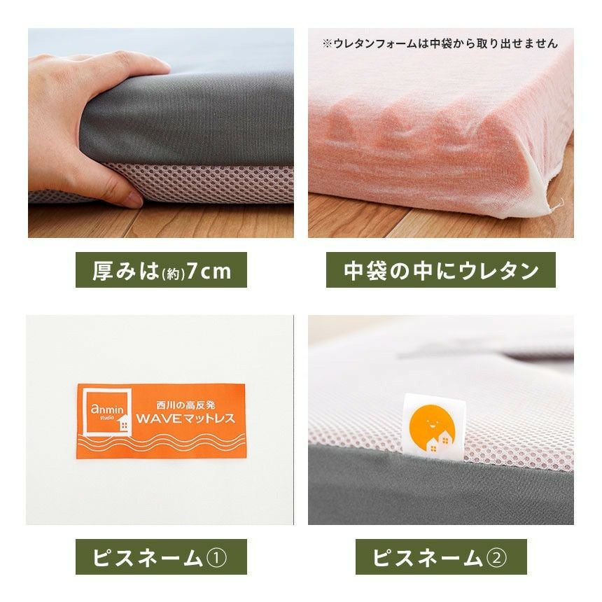 西川 マットレス 高反発 WAVE 丸巻きタイプ シングル 97×195cm | ね