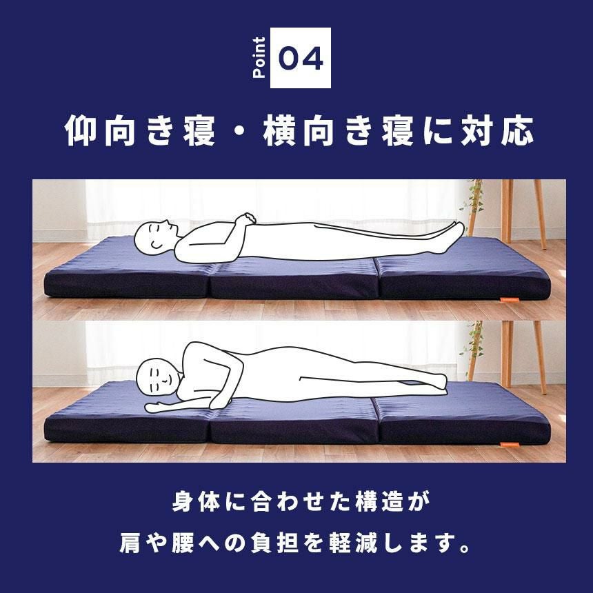 完売】昭和西川 ラクシーン デラックス 三つ折りマットレス シングル