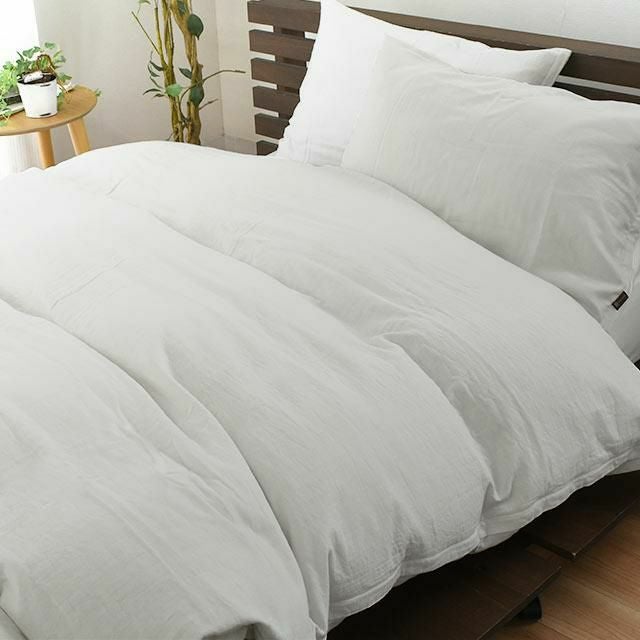 オーガニックコットン 和晒 2重ガーゼ 掛け布団カバー シングルロング