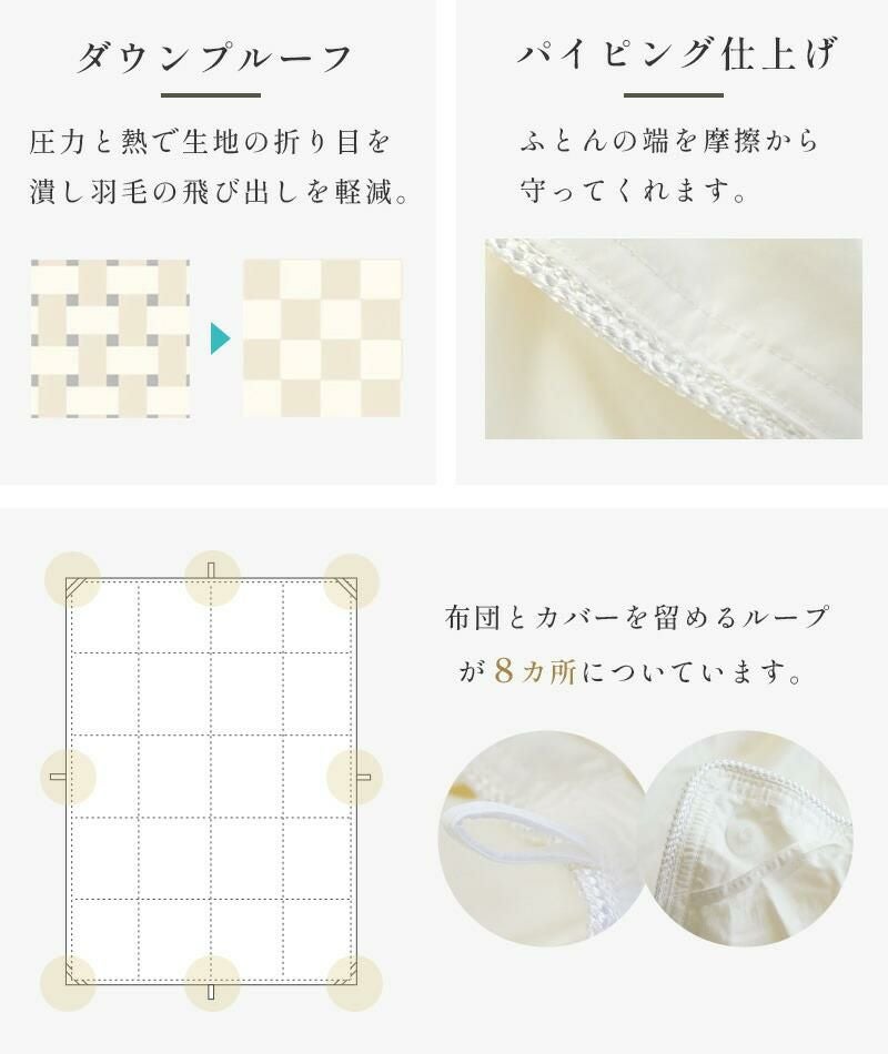 河田フェザー ハンガリー産 マザーグースダウン95% 2枚合わせ 羽毛布団