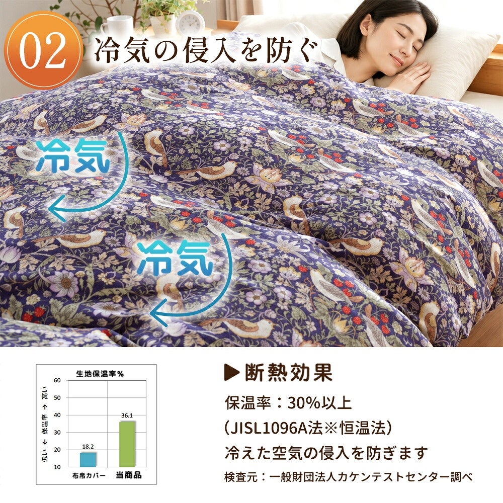 布団カバーシングルあったか冬綿100%暖かロマンス小杉掛け布団カバートリプルウォームパイルカバーパイル暖かい150×210cmいちご泥棒花柄綿ロマンス日本製掛布団カバー掛けふとんカバーシングルロング節電かわいいおしゃれ