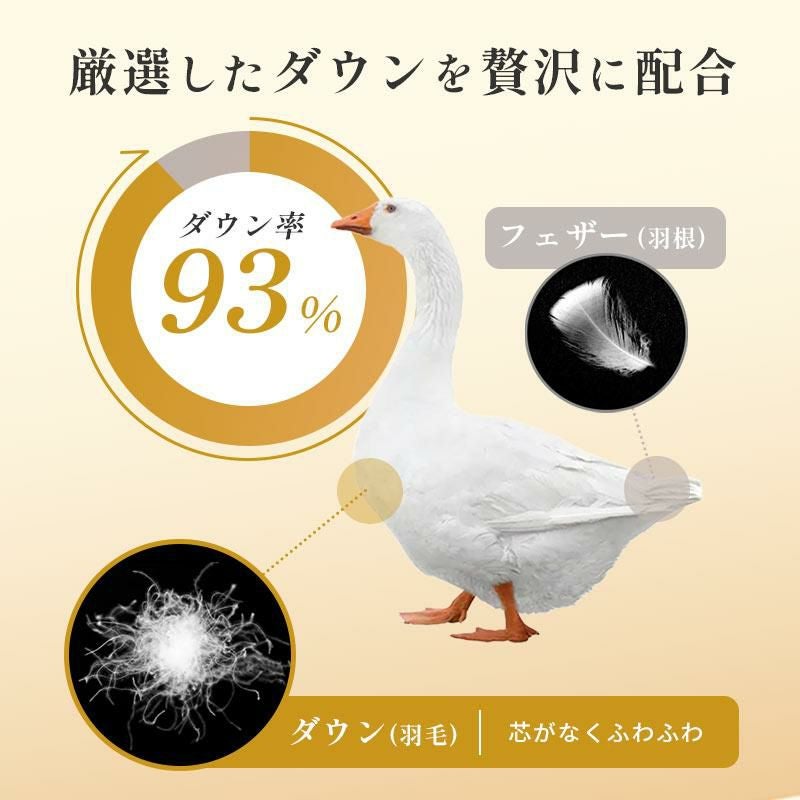 羽毛布団 マザーグース ダウン93% シングルロング 150×210cm | ね