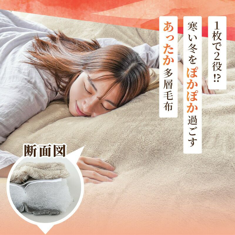 西川 6層毛布 プレミアム あったか多層毛布 吸湿発熱 1枚2役