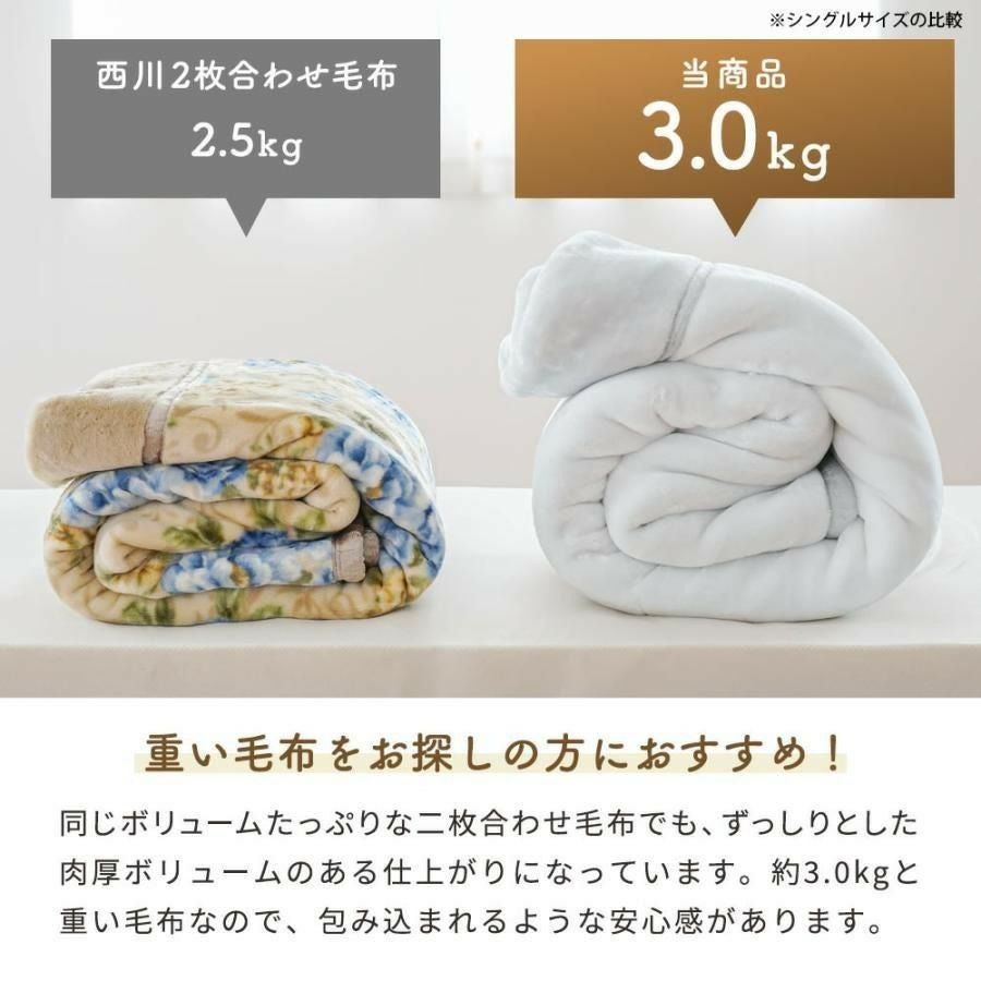 西川 メガオーロラ 毛布 掛け敷きセット セミダブル