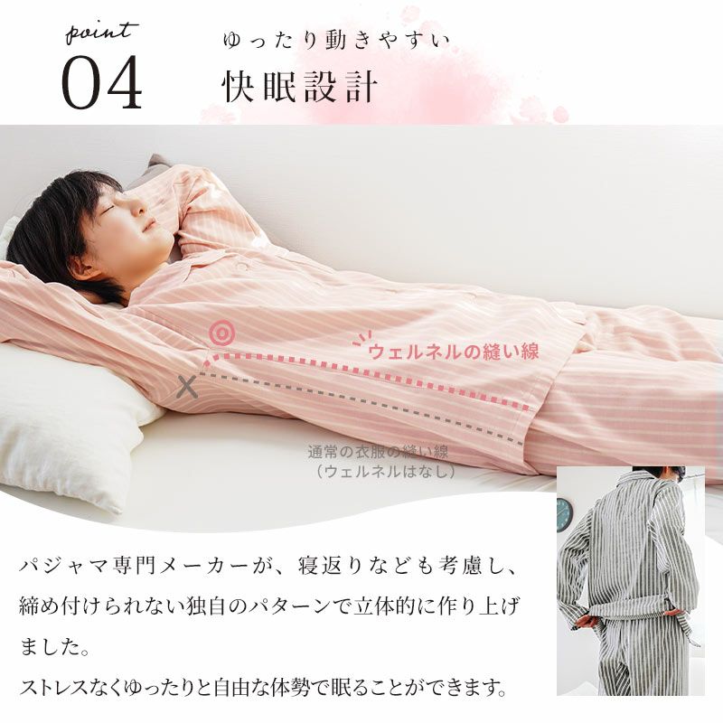 3重ガーゼ パジャマ レディース 播州織 熟成綿 wellneru