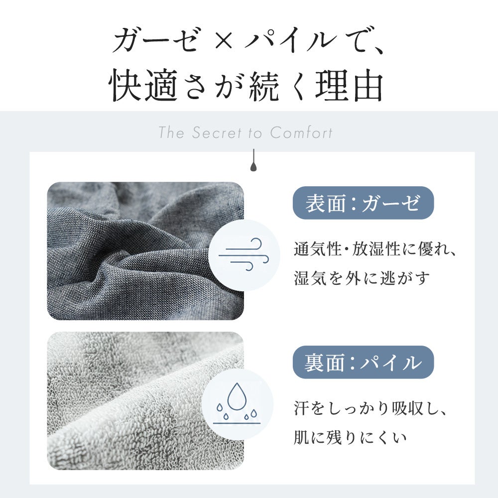 今治タオル パジャマ メンズ 綿100％ 日本製 ガーゼ×パイル 長袖 上下