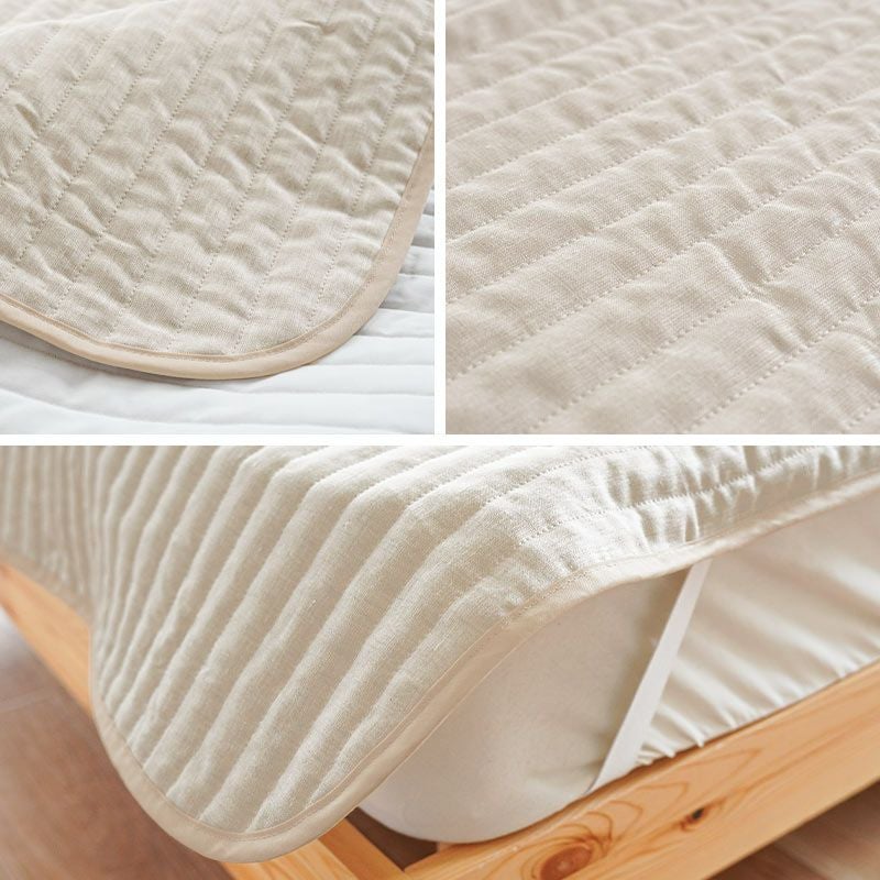 近江麻 表生地 麻100％ 裏生地 綿100％ 敷きパッド シングル