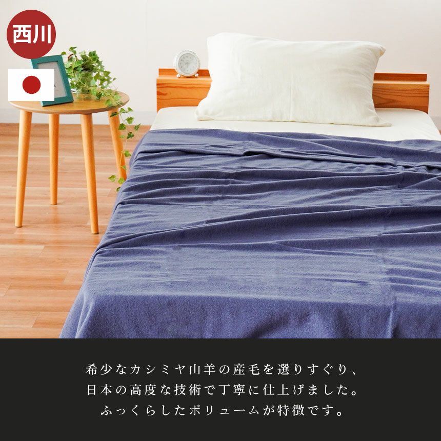 西川 カシミヤ毛布 ブランケット 日本製 シングル 140 × 210 cm | ね