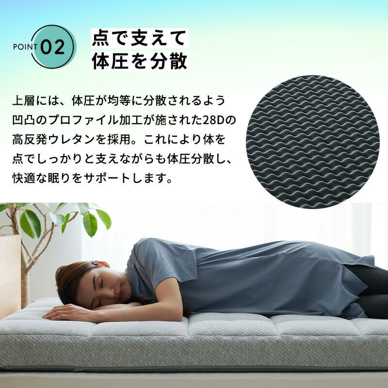 fucca マットレス シングル 97×195×厚み12cm 高反発ウレタン | ね