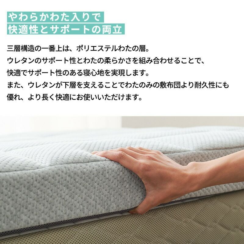 fucca マットレス ダブル 140×195×厚み12cm 高反発ウレタン | ねごこち